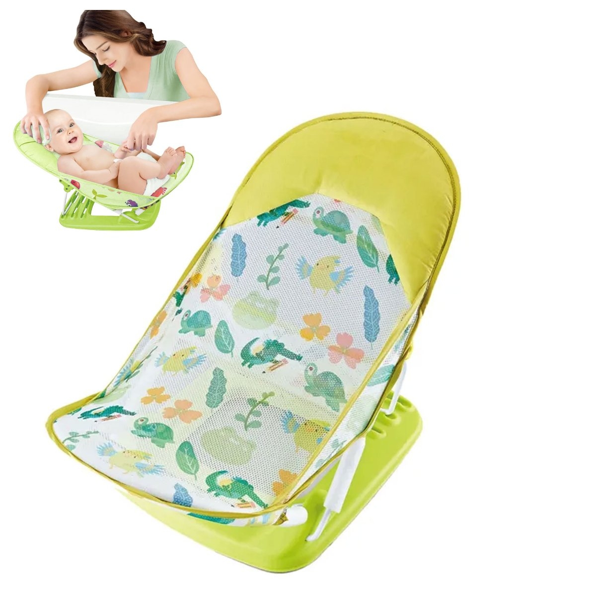 Asiento Ducha Bebé Malla Verde