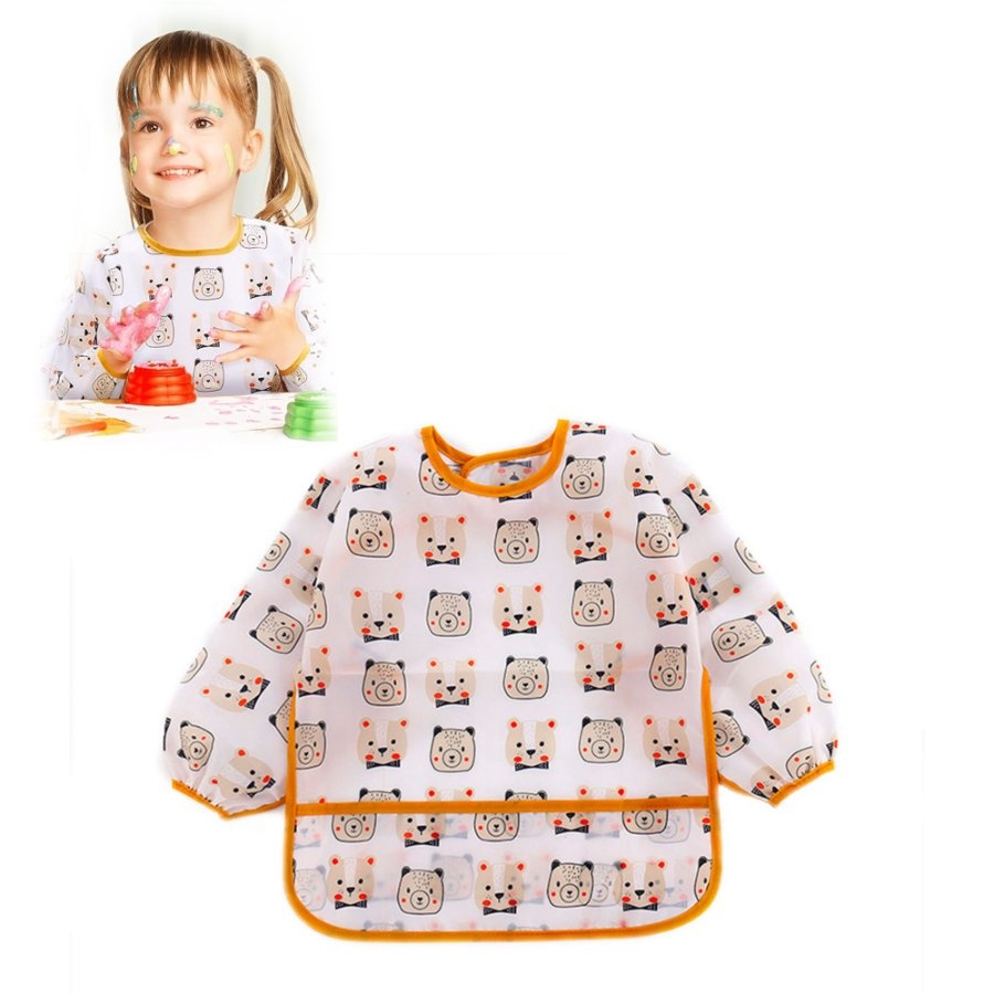 Babero Mangas Largas Impermeable Oso 2-4 Años