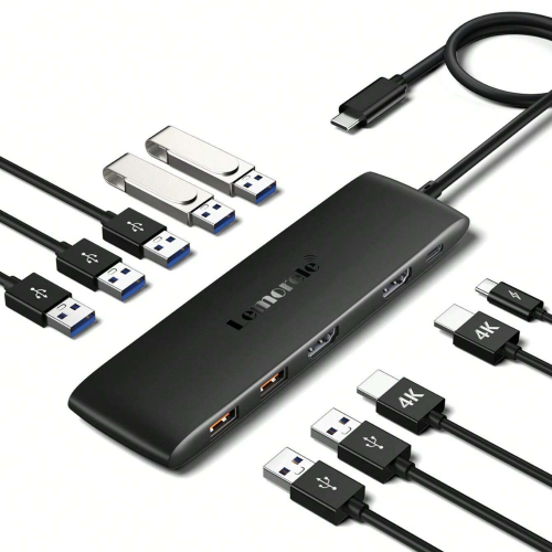 Hub USB Tipo C 12 en 1 24LN-4 Negro