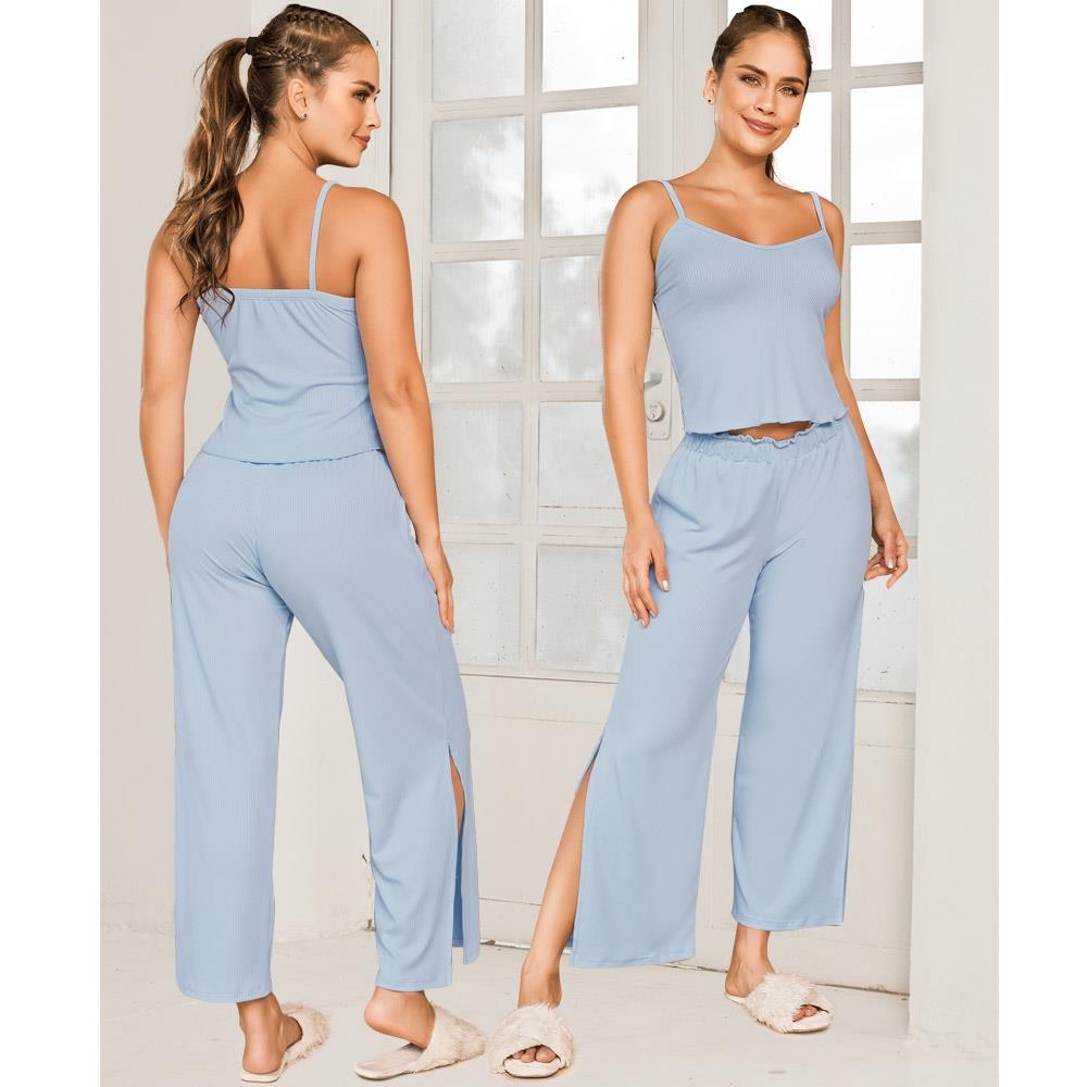 Conjunto Celeste Para Mujer Casual Y Moderno