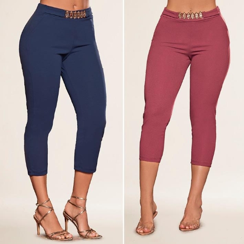 Leggins Scuba Crepé Capri Mauve