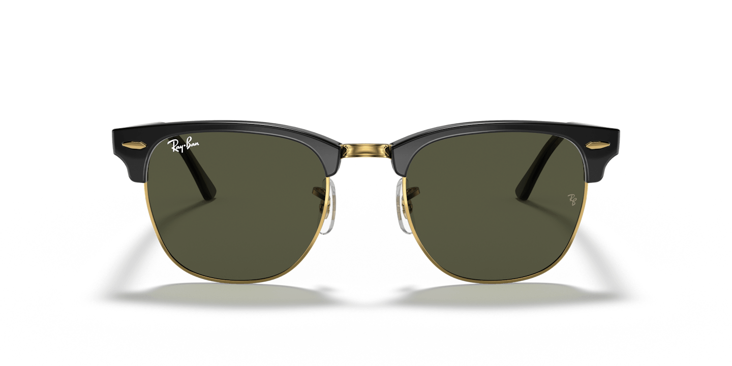 Ray-Ban Gafas de Sol Cuadradas Clubmaster Classic Negro sobre Dorado 0RB3016-W0365 51