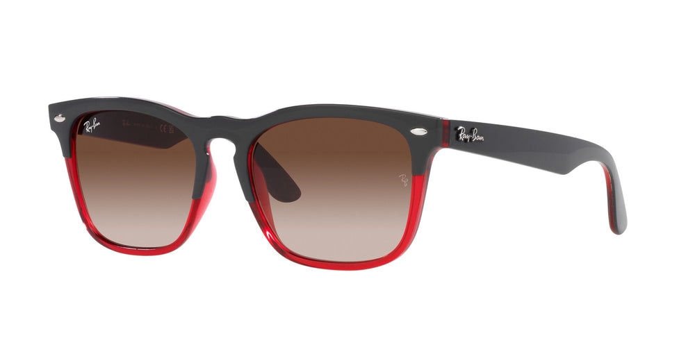 Ray-Ban Gafas de Sol Cuadradas Steve Pulido Gris Sobre Rojo Traslúcido RB4487 663113 54-18
