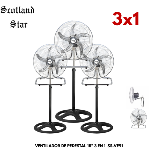 Combo Ventilador 3 en 1 18" SS-VE91