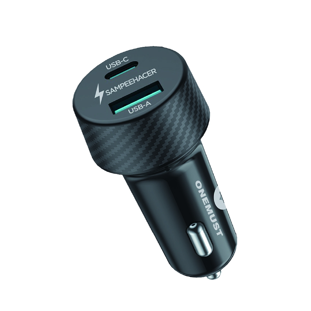 Cargador Vehicular Fibra de Carbono 1 USB 18W + 1 PD 25W OM-CA01 I One Must