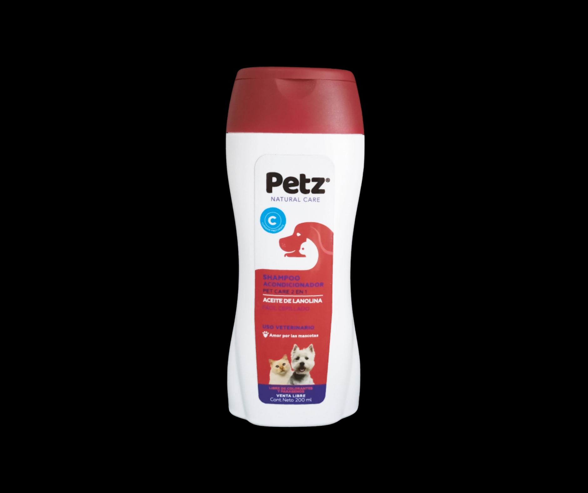 Shampoo + acondicionador 2 en 1 Petz Natural Care 200 ml
