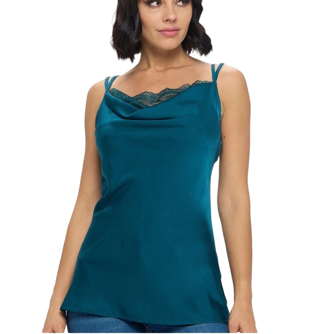 Top Satinado Encaje Elegance