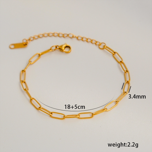 Brazalete Paperclip - Acero Inoxidable 304 Dorado