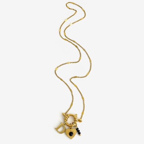 Collar Corazón Dije Llave - Acero Inoxidable 316L