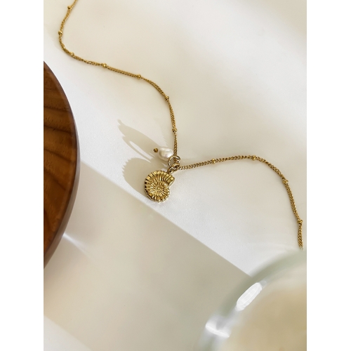 Collar Cadena Fina con Dije Perla Colgante Plateado – Acero Inoxidable 316L | Diseño Solitario Perla