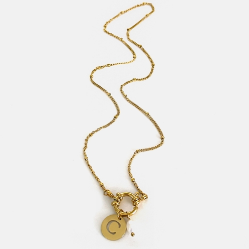 Collar Cadena con Dijes Flor y Estrella Plateado – Acero Inoxidable 316L | Diseño Charm Femenino