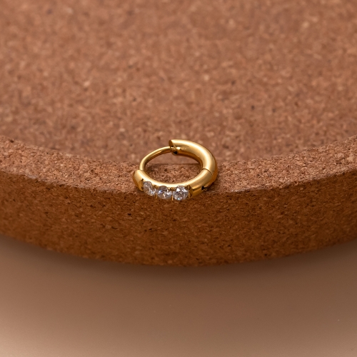 Anillo Crystal - Acero Inoxidable 316L Dorado