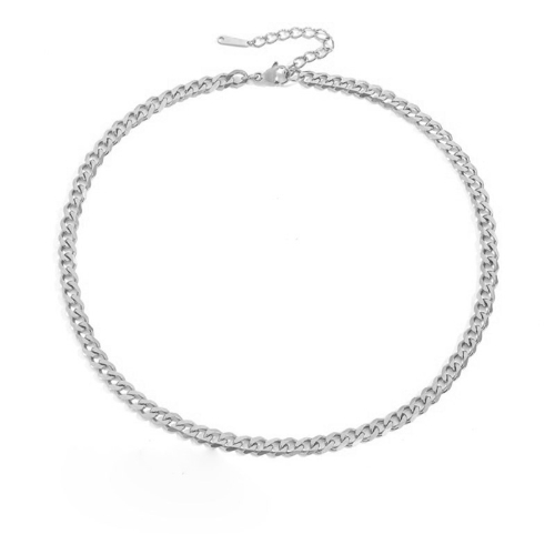 Gargantilla Cadena Fina Plateada – Titanio | Estilo Choker Delicado
