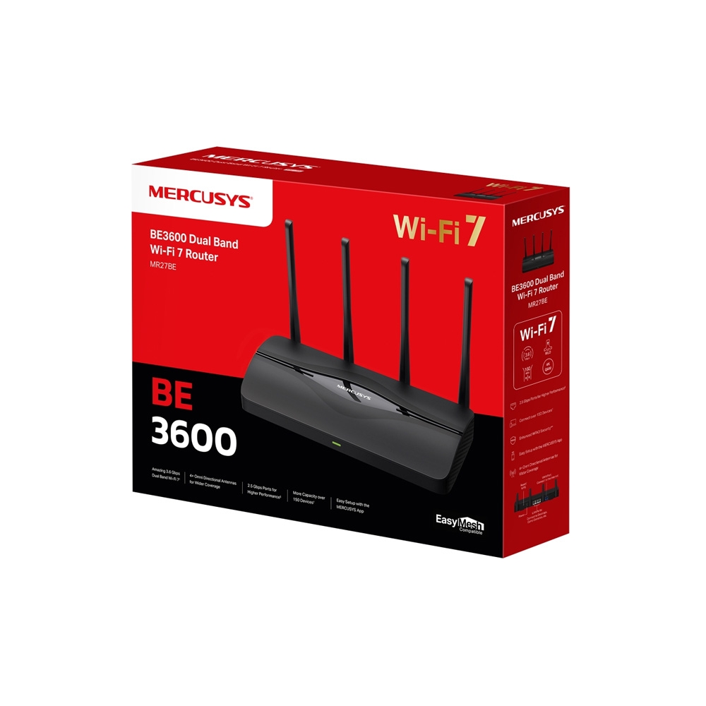 ROUTER/MERCUSYS MR27BE WIFI 7/ BE3600/ 4 PUERTOS GIGABIT / 4 ANTENAS