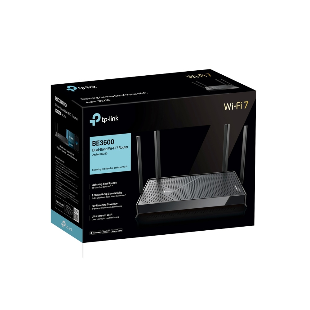 ROUTER TPLINK/ARCHER BE230 WIFI 7 / BE3600 /5 PUERTOS ETHERNET /CONEXION DE 2.5G /PUERTO USB