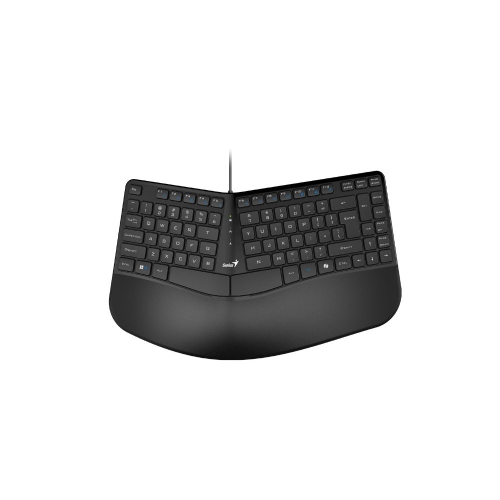 TECLADO GENIUS ERGO KB-700 NEGRO USB  TECLA COPILOT  MULTIMEDIA  REPOSAMANOS WIN 10  11 MAC OS 10.