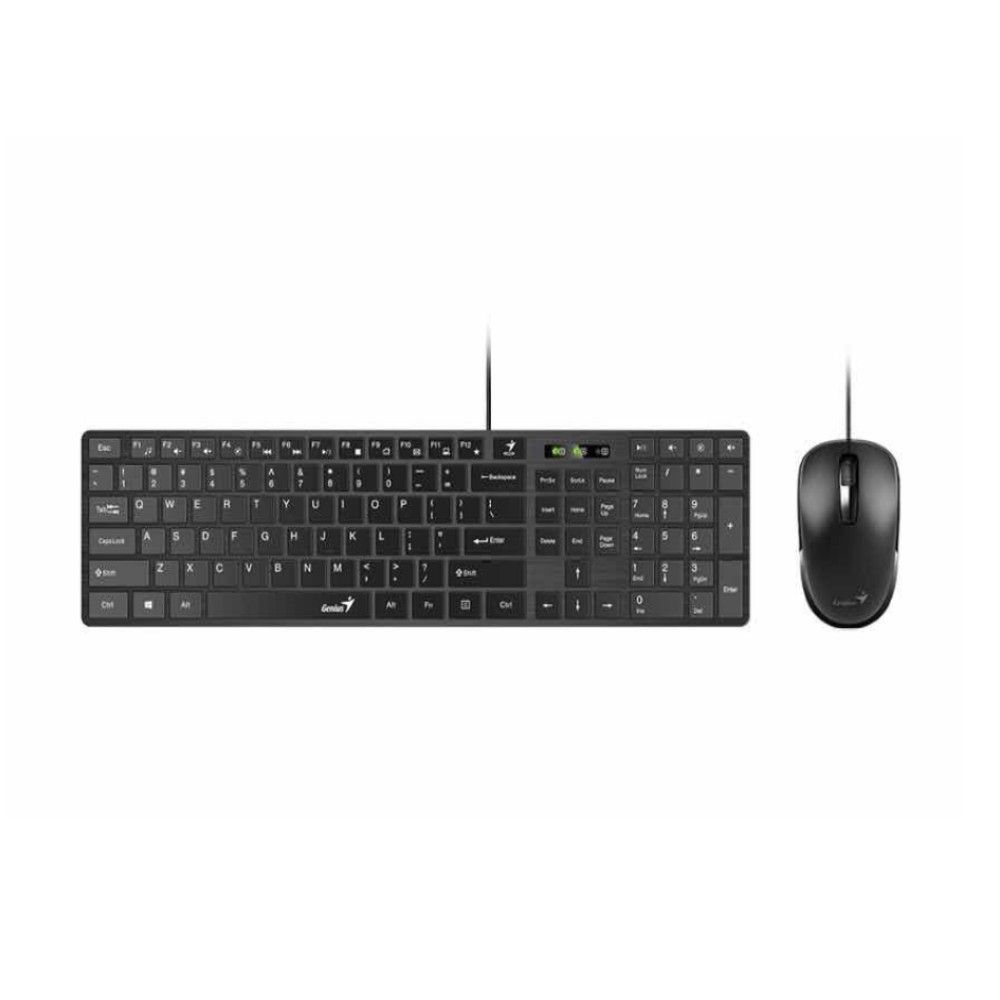 COMBO TECLADO Y MOUSE GENIUS SLIMSTAR C126 USB NEGRO / SMART KEY / MOUSE DX-125